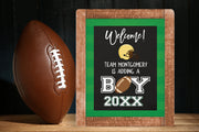 Football Sports Baby Shower Welcome Poster Sign Printable - Your Main Event