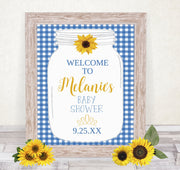 Blue BBQ Baby Shower Welcome Poster Sign Printable - Your Main Event