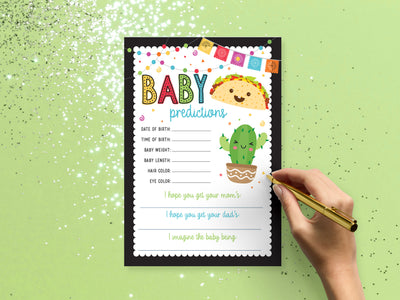 Fiesta Taco Baby Shower Baby Prediction Cards Game - Your Main Event